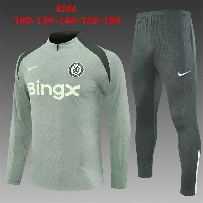 Chelsea 25/26 Kids Green Soccer Tracksuit