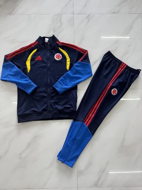 AAA(Thailand) Colombia 2026 Dark Blue Soccer Tracksuit 03