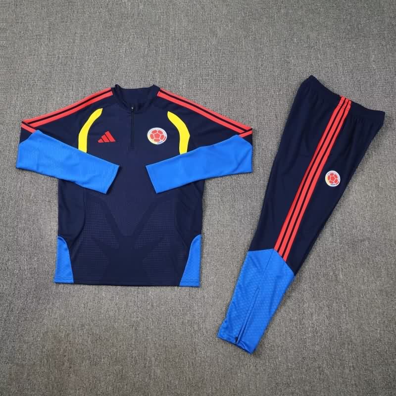 AAA(Thailand) Colombia 2026 Dark Blue Soccer Tracksuit 04