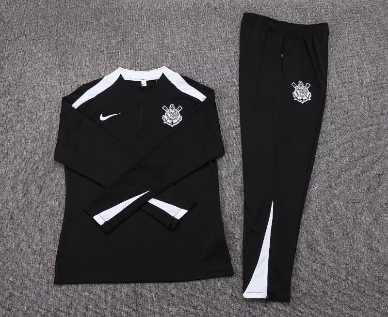 AAA(Thailand) Corinthians 2025 Black Soccer Tracksuit 02