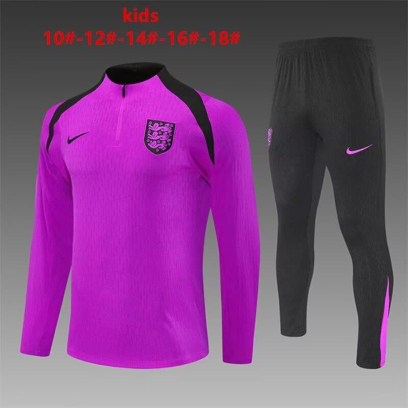 England 2025 Kids Purple Soccer Tracksuit