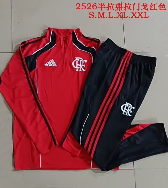 AAA(Thailand) Flamengo 2025 Red Soccer Tracksuit AAA(Thailand) Flamengo 2025 Red Soccer Tracksuit
