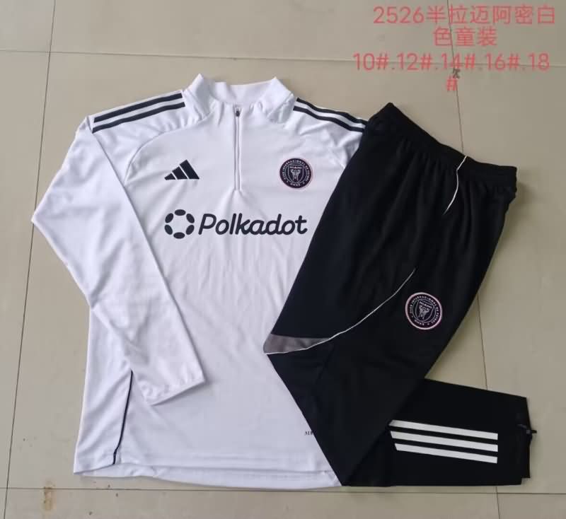 Inter Miami 2025 Kids White Soccer Tracksuit
