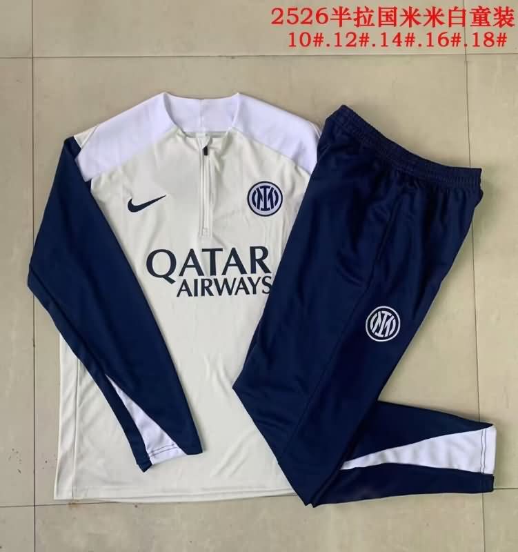 Inter Milan 25/26 Kids Grey Soccer Tracksuit