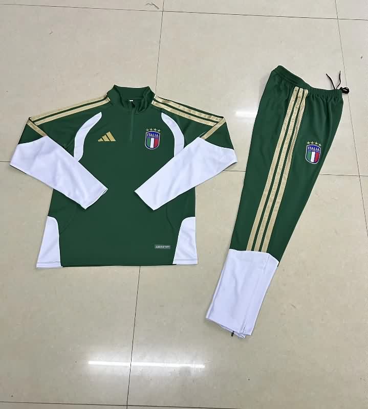 Italy 2026 Kids Green Soccer Tracksuit