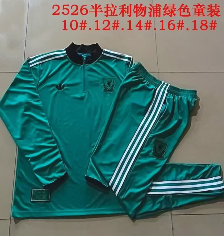Liverpool 25/26 Kids Green Soccer Tracksuit 02 Liverpool 25/26 Kids Green Soccer Tracksuit 02
