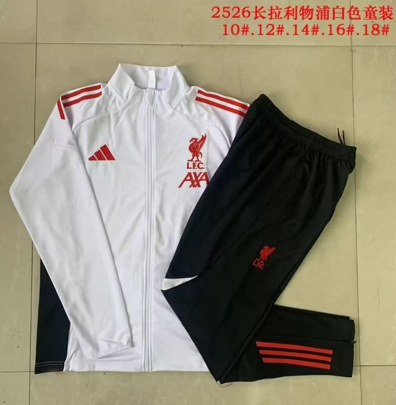 Liverpool 25/26 Kids White Soccer Tracksuit