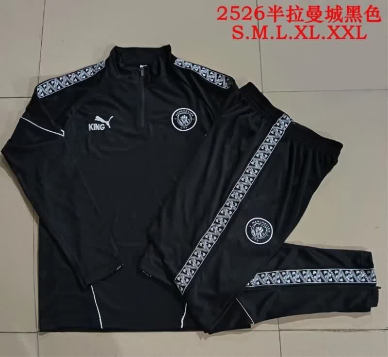 AAA(Thailand) Manchester City 25/26 Black Soccer Tracksuit 02
