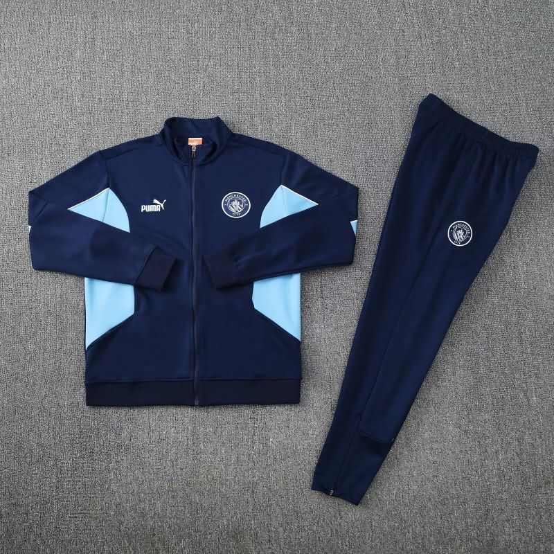 AAA(Thailand) Manchester City 25/26 Dark Blue Soccer Tracksuit 02