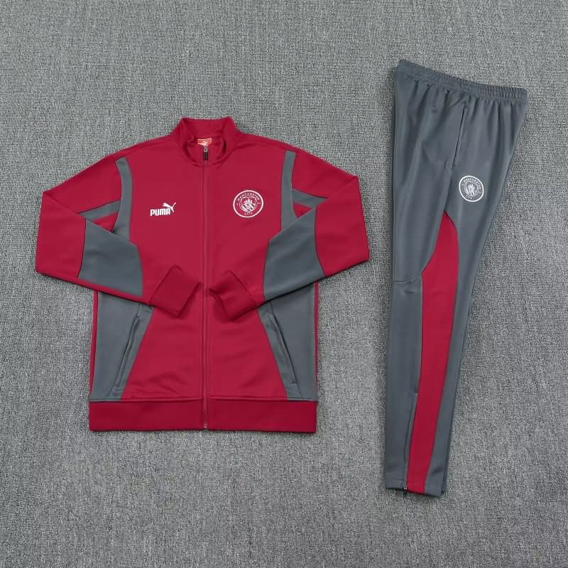 AAA(Thailand) Manchester City 25/26 Red Soccer Tracksuit