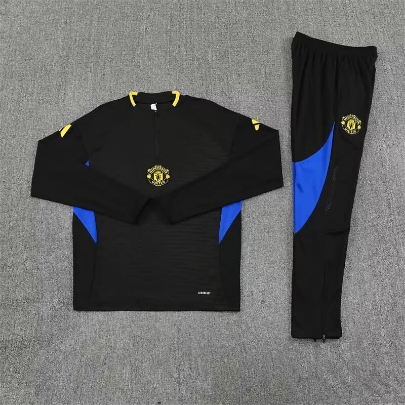 AAA(Thailand) Manchester United 25/26 Black Soccer Tracksuit 05