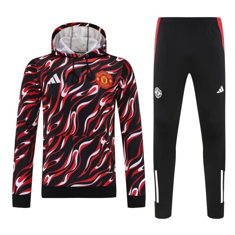 AAA(Thailand) Manchester United 25/26 Black Red Soccer Tracksuit