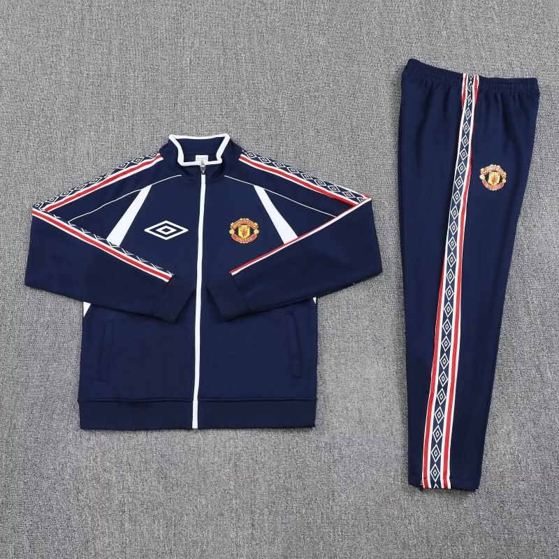 AAA(Thailand) Manchester United 25/26 Dark Blue Soccer Tracksuit