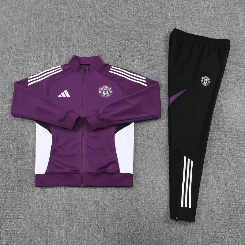 AAA(Thailand) Manchester United 25/26 Purple Soccer Tracksuit 03