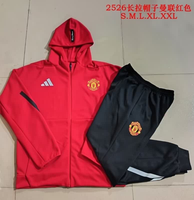 AAA(Thailand) Manchester United 25/26 Red Soccer Tracksuit 03 AAA(Thailand) Manchester United 25/26 Red Soccer Tracksuit 03
