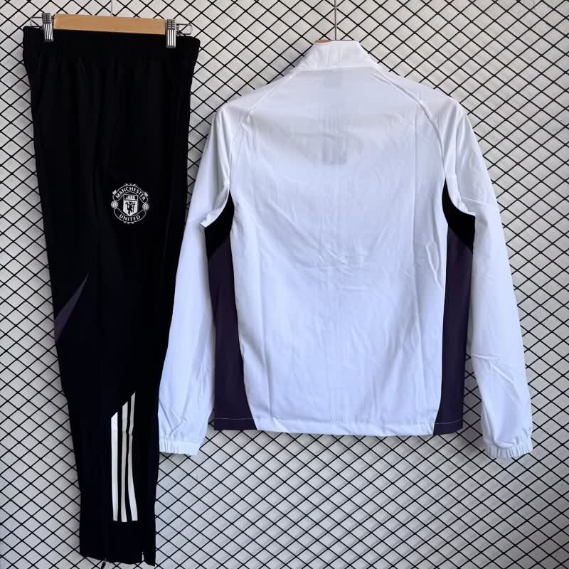 AAA(Thailand) Manchester United 25/26 White Soccer Tracksuit 04
