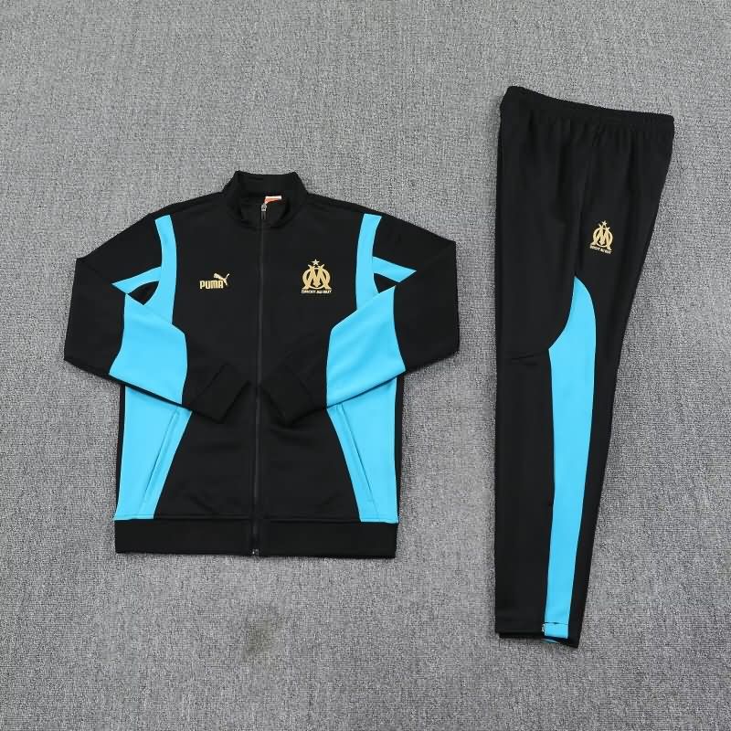 AAA(Thailand) Marseilles 25/26 Black Soccer Tracksuit