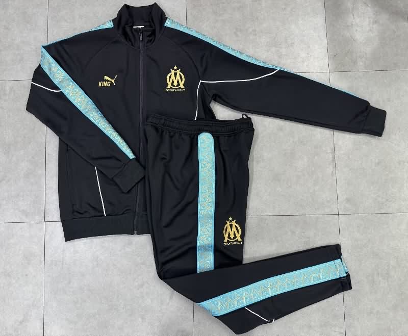 AAA(Thailand) Marseilles 25/26 Black Soccer Tracksuit 02