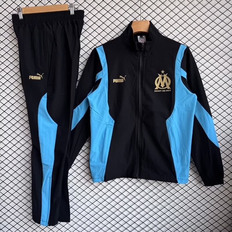 AAA(Thailand) Marseilles 25/26 Black Soccer Tracksuit 03