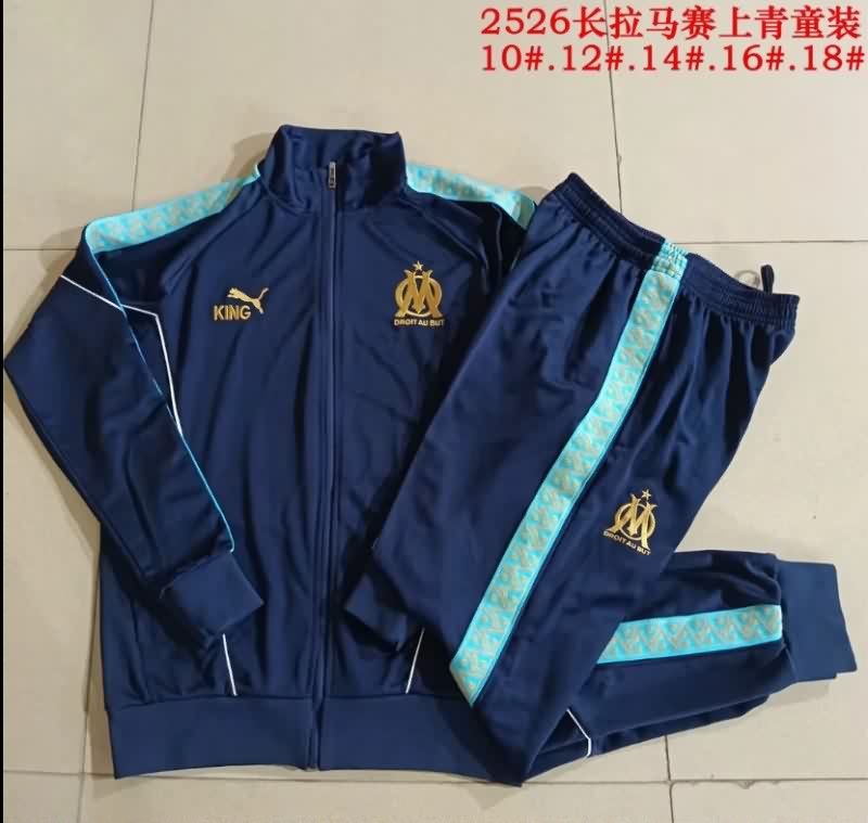 Marseilles 25/26 Kids Dark Blue Soccer Tracksuit 03