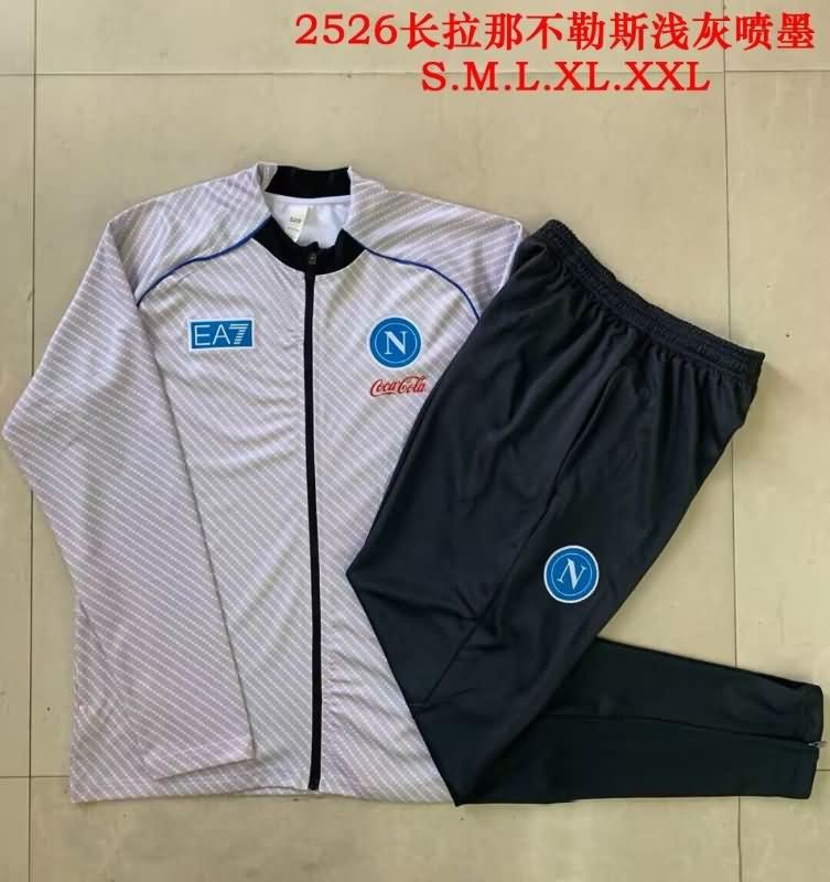 AAA(Thailand) Napoli 25/26 Light Grey Soccer Tracksuit