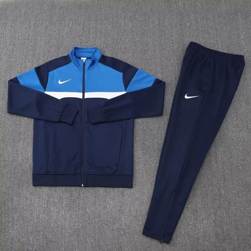 AAA(Thailand) Nike 2025 Dark Blue Soccer Tracksuit 05
