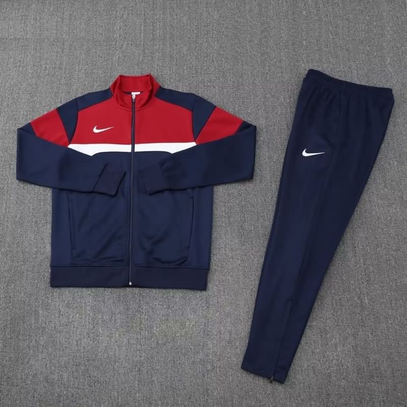 AAA(Thailand) Nike 2025 Dark Blue Soccer Tracksuit 06