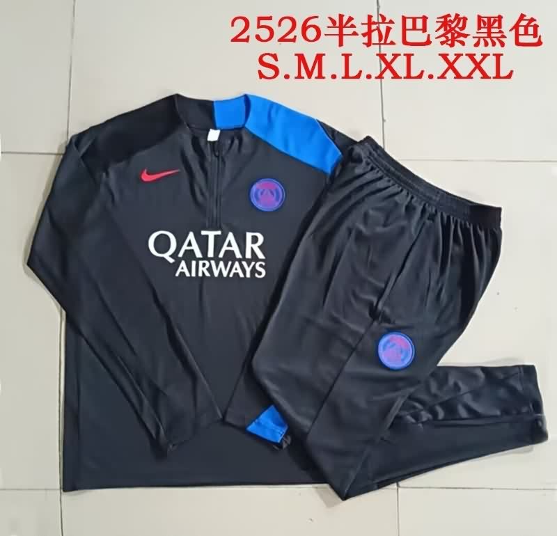 AAA(Thailand) Paris St Germain 25/26 Black Soccer Tracksuit 07