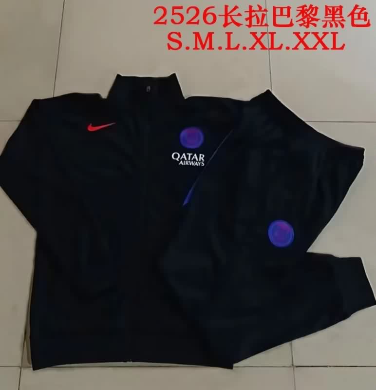 AAA(Thailand) Paris St Germain 25/26 Black Soccer Tracksuit 10