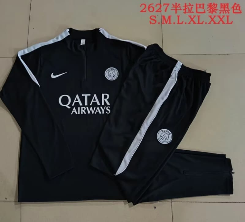 AAA(Thailand) Paris St Germain 25/26 Black Soccer Tracksuit 11 AAA(Thailand) Paris St Germain 25/26 Black Soccer Tracksuit 11