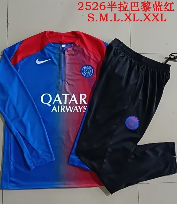 AAA(Thailand) Paris St Germain 25/26 Blue Red Soccer Tracksuit