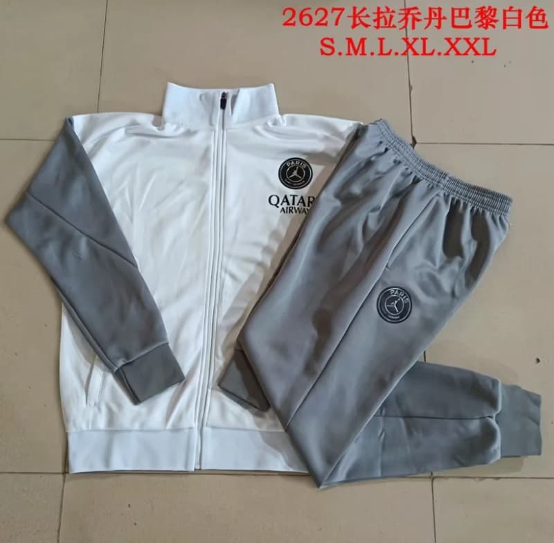 AAA(Thailand) Paris St Germain 25/26 White Soccer Tracksuit 06