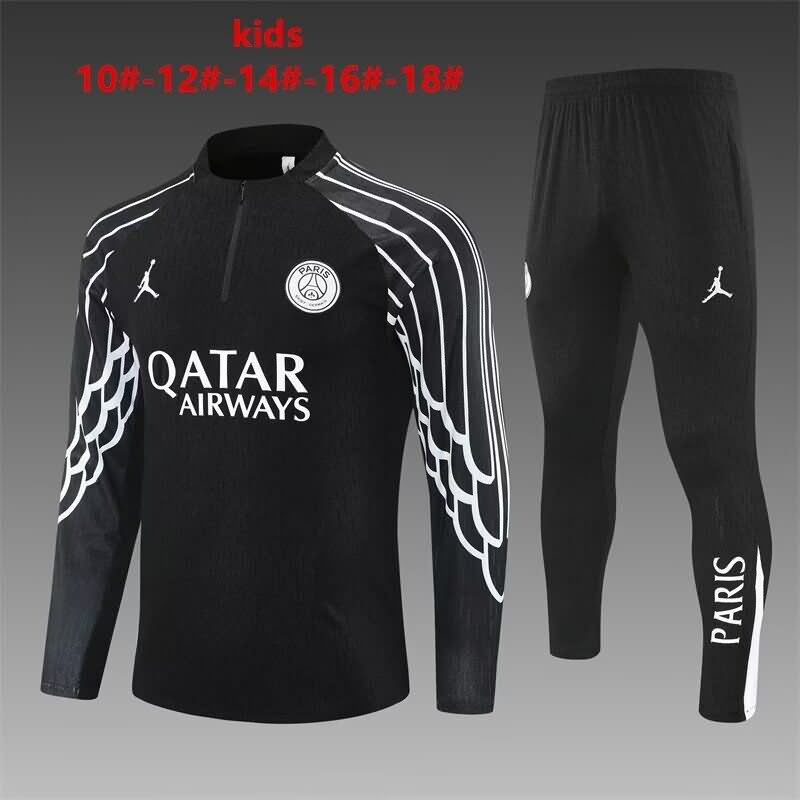 Paris St Germain 25/26 Kids Black Soccer Tracksuit