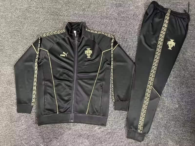 AAA(Thailand) Portugal 2025 Black Soccer Tracksuit 02 AAA(Thailand) Portugal 2025 Black Soccer Tracksuit 02