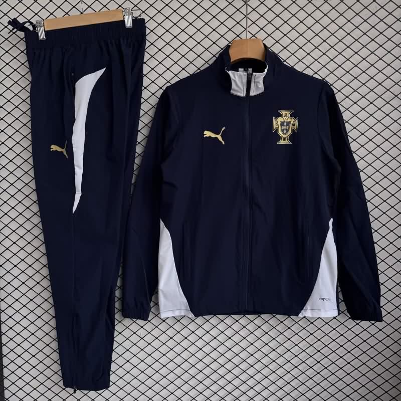 AAA(Thailand) Portugal 2025 Dark Blue Soccer Tracksuit 02 AAA(Thailand) Portugal 2025 Dark Blue Soccer Tracksuit 02