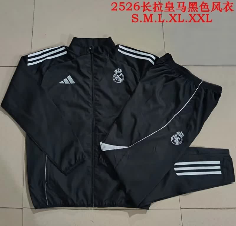 AAA(Thailand) Real Madrid 25/26 Black Soccer Tracksuit 07