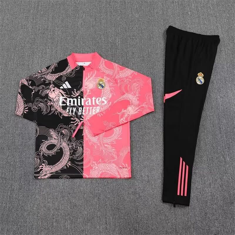 AAA(Thailand) Real Madrid 25/26 Black Pink Soccer Tracksuit