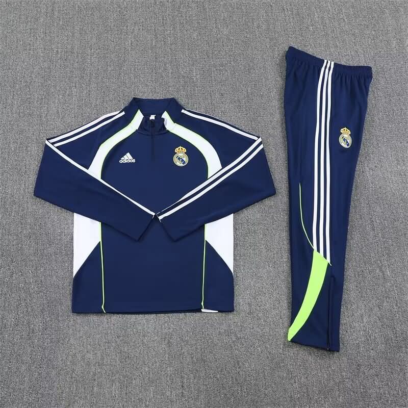 AAA(Thailand) Real Madrid 25/26 Dark Blue Soccer Tracksuit