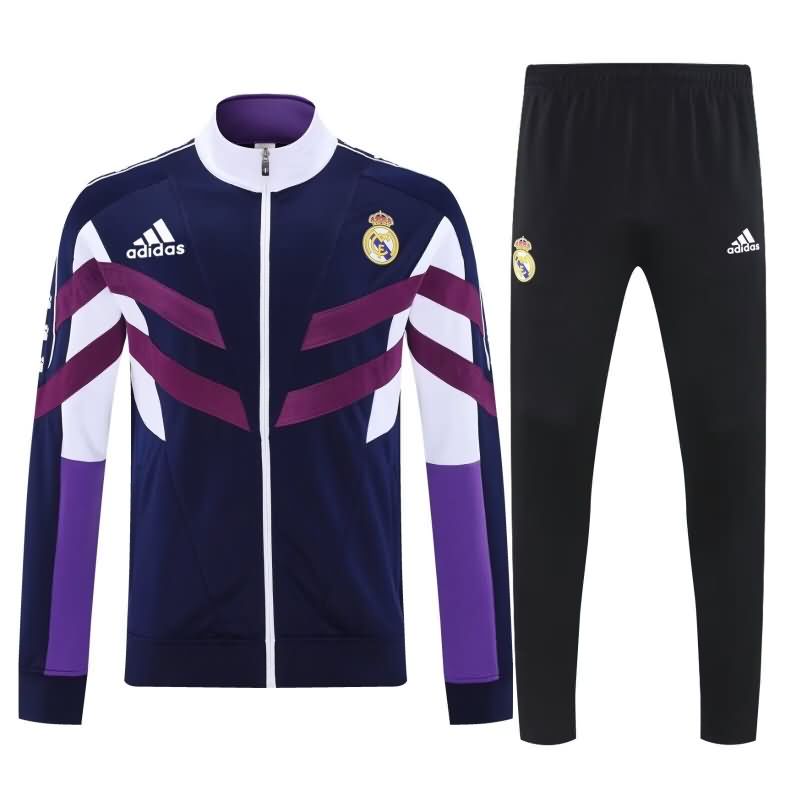 AAA(Thailand) Real Madrid 25/26 Dark Blue Soccer Tracksuit 02