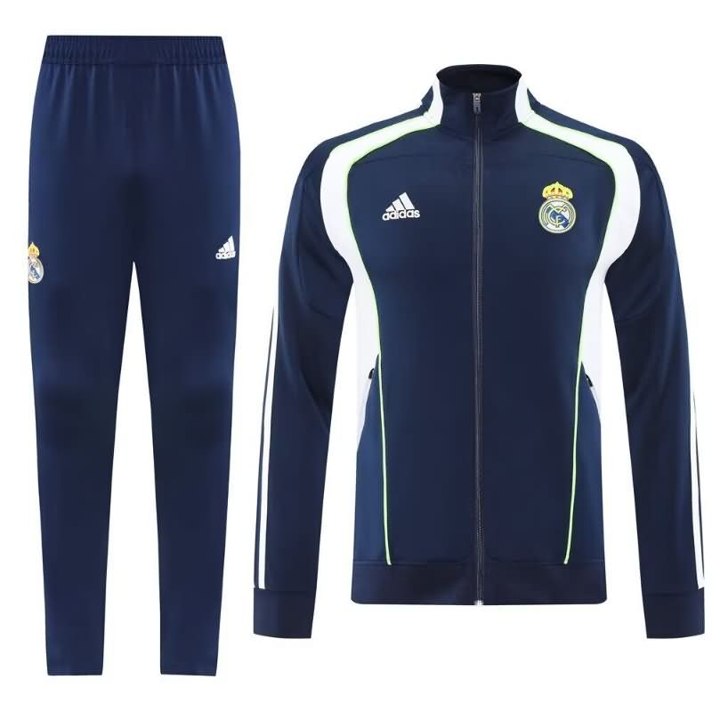 AAA(Thailand) Real Madrid 25/26 Dark Blue Soccer Tracksuit 03