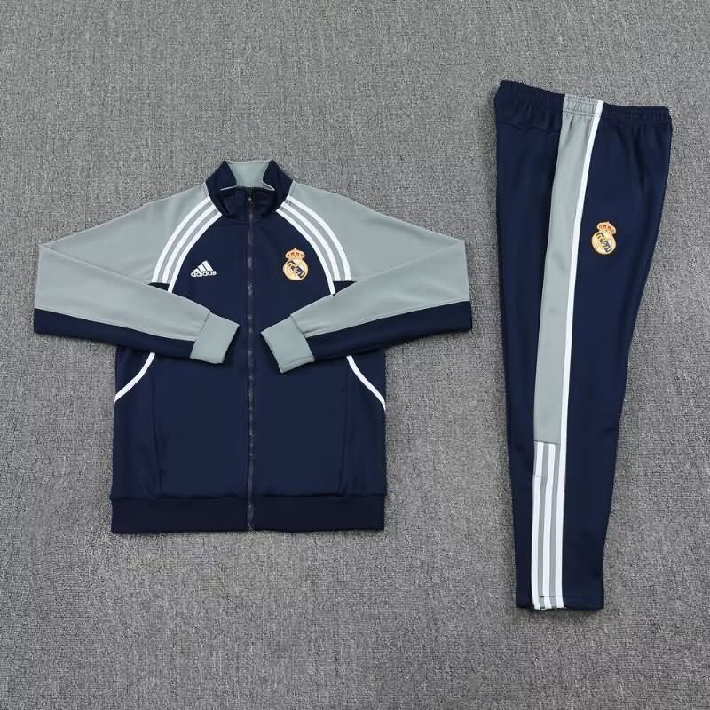 AAA(Thailand) Real Madrid 25/26 Dark Blue Soccer Tracksuit 04