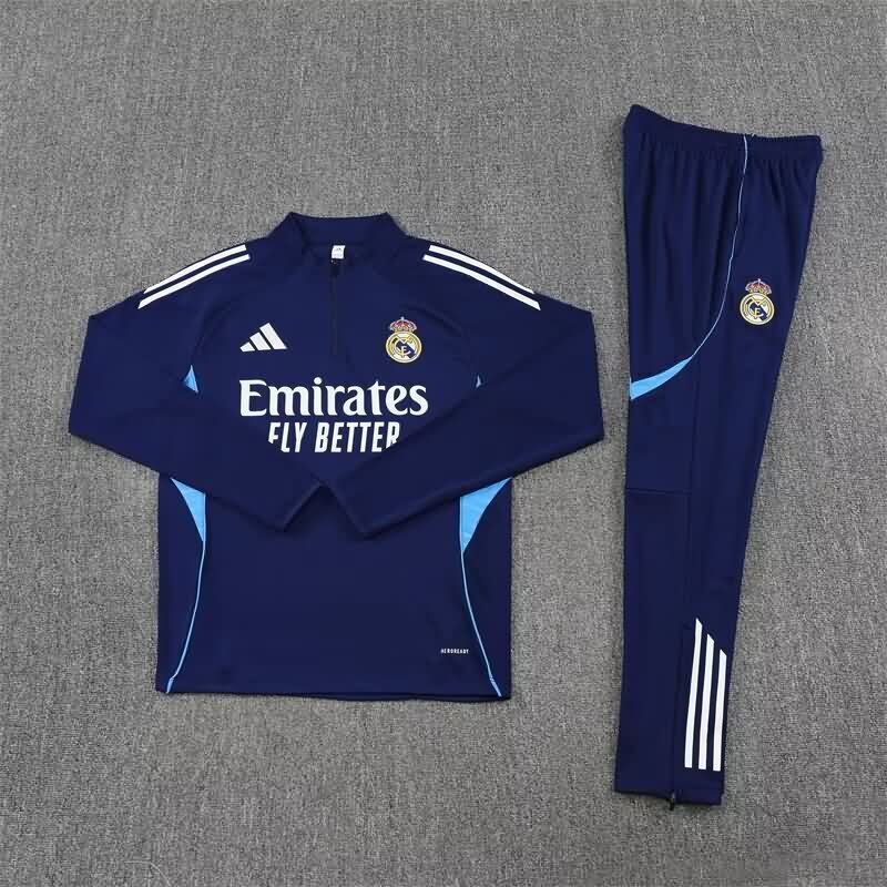 AAA(Thailand) Real Madrid 25/26 Dark Blue Soccer Tracksuit 08 AAA(Thailand) Real Madrid 25/26 Dark Blue Soccer Tracksuit 08