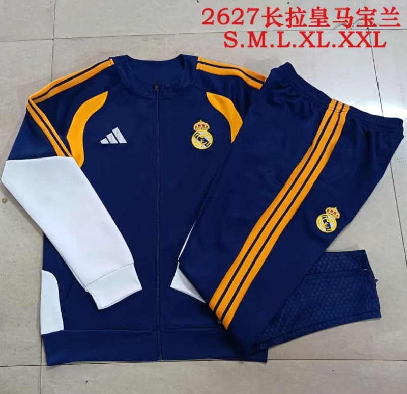 AAA(Thailand) Real Madrid 25/26 Dark Blue Soccer Tracksuit 10 AAA(Thailand) Real Madrid 25/26 Dark Blue Soccer Tracksuit 10