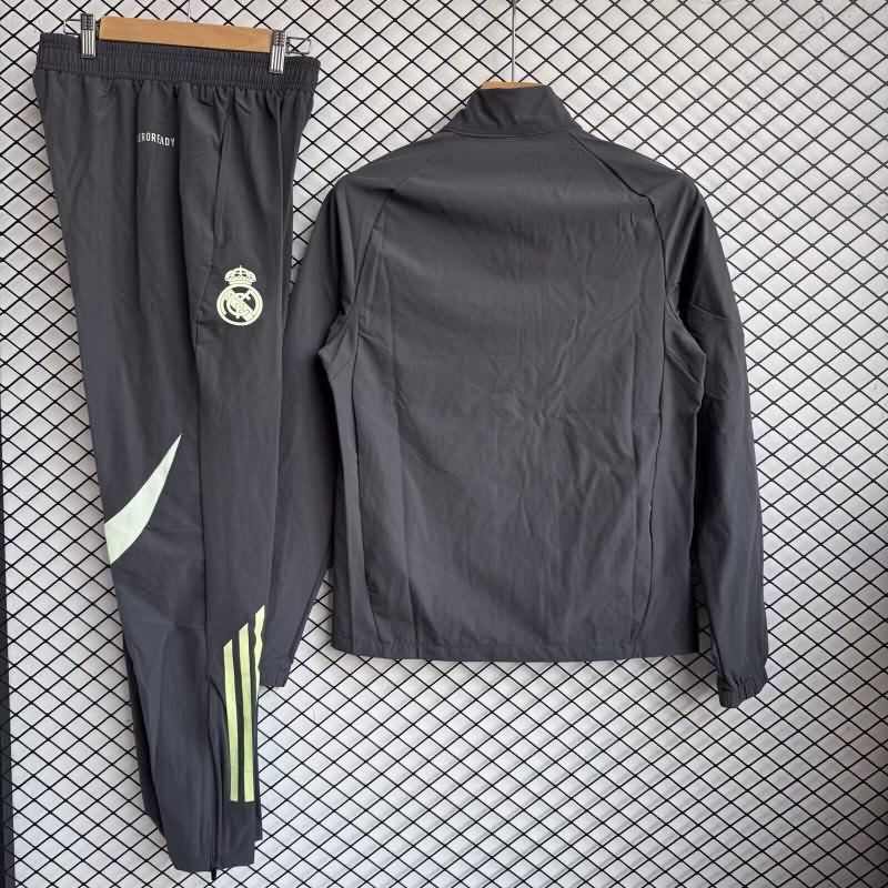 AAA(Thailand) Real Madrid 25/26 Dark Grey Soccer Tracksuit 03