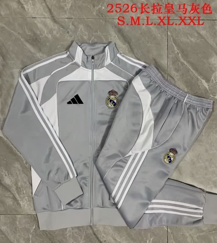 AAA(Thailand) Real Madrid 25/26 Grey Soccer Tracksuit 03 AAA(Thailand) Real Madrid 25/26 Grey Soccer Tracksuit 03