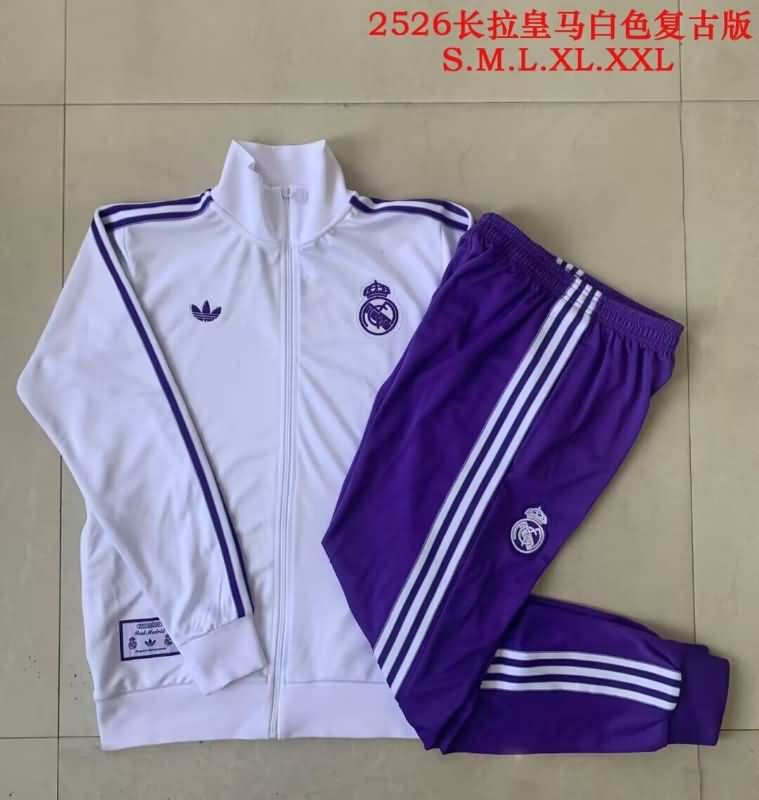 AAA(Thailand) Real Madrid 25/26 White Soccer Tracksuit