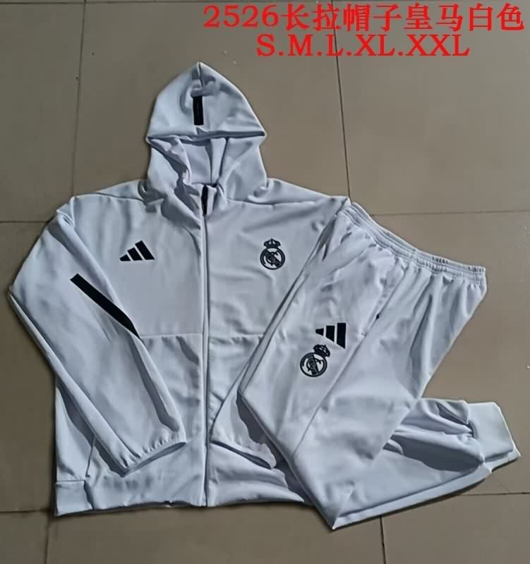 AAA(Thailand) Real Madrid 25/26 White Soccer Tracksuit 11