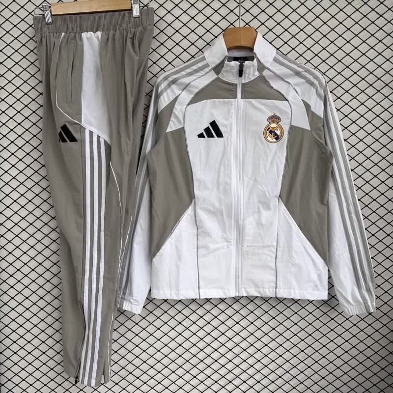 AAA(Thailand) Real Madrid 25/26 White Soccer Tracksuit 12