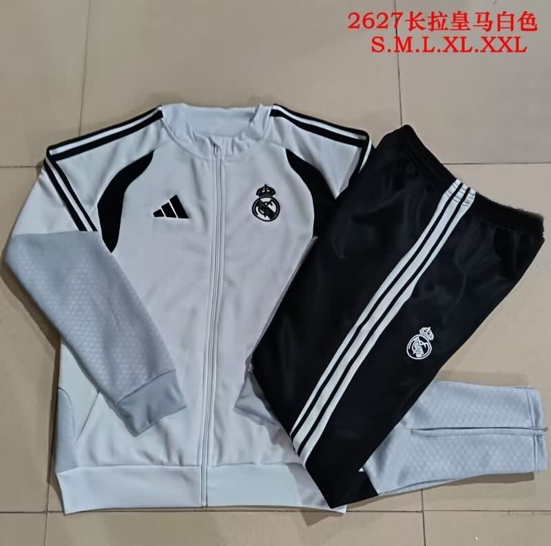 AAA(Thailand) Real Madrid 25/26 White Soccer Tracksuit 16