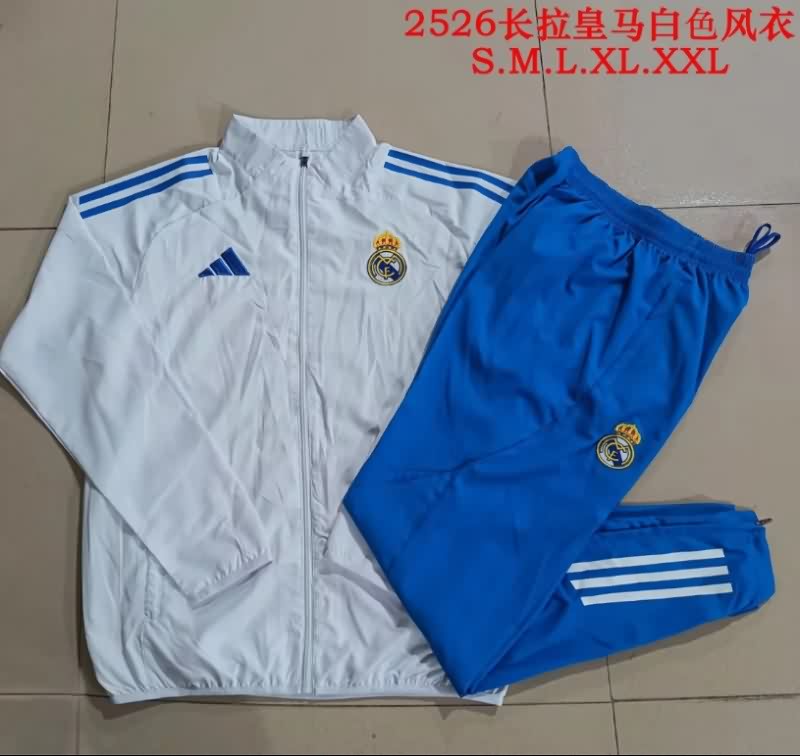 AAA(Thailand) Real Madrid 25/26 White Soccer Tracksuit 17